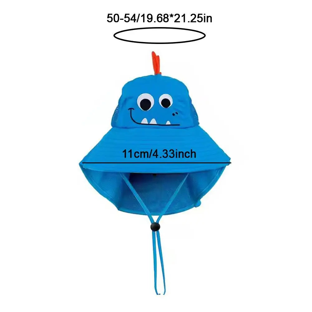 Kid Hat Summer Cap Sun Thin Breathable Large Brim Fisherman Hat Children UV Protection Going Out Beach Sun Caps