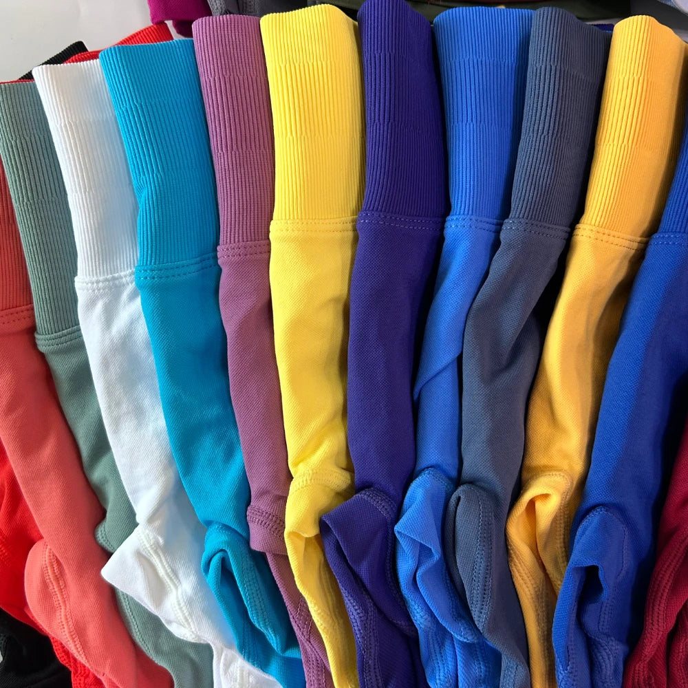 DF LOGO Seamless Gym Shorts Low Ribbed Band Yoga Shorts Scrunch Bum Workout Shorts Booty Stretch Fitness Clothes Running Shorts