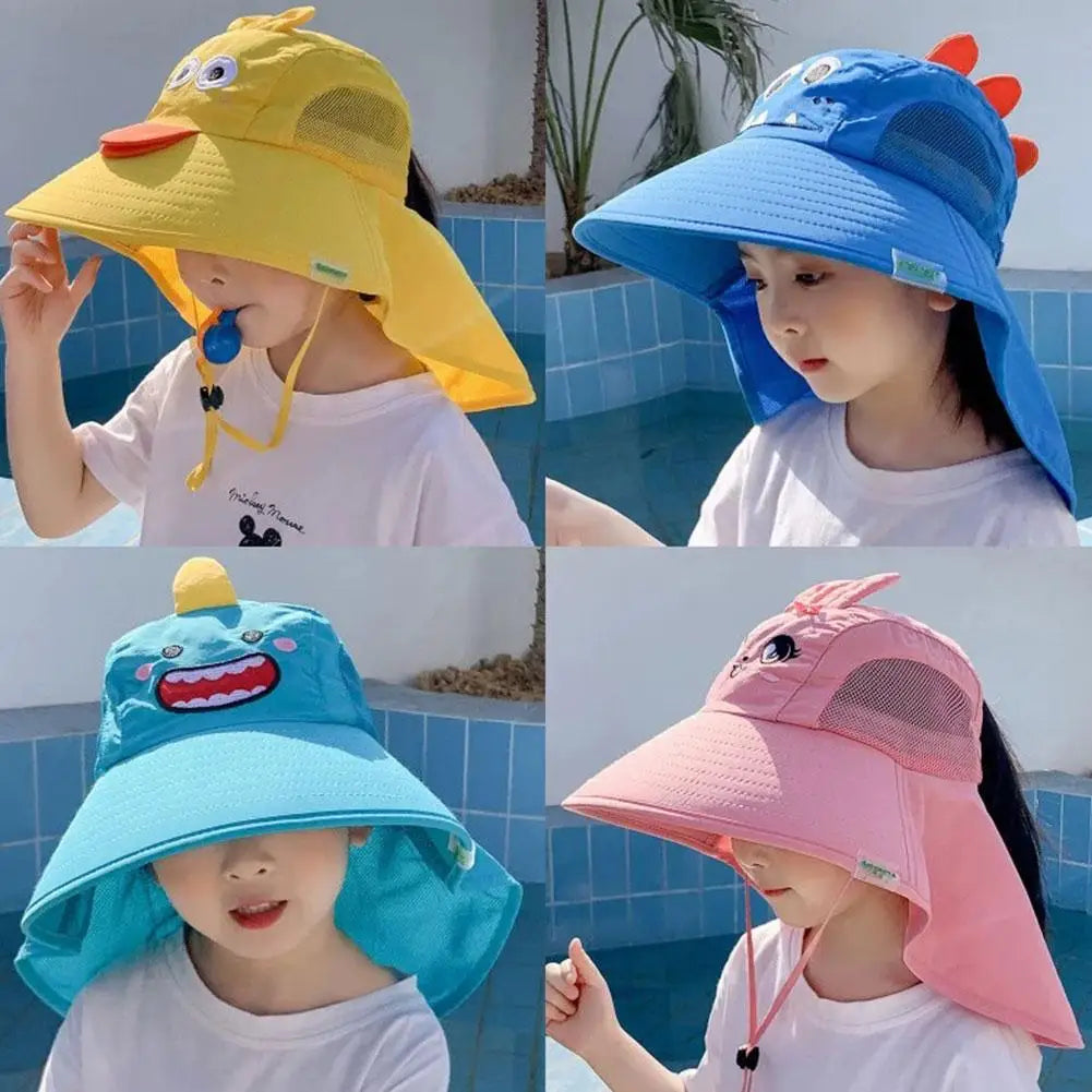 Kid Hat Summer Cap Sun Thin Breathable Large Brim Fisherman Hat Children UV Protection Going Out Beach Sun Caps