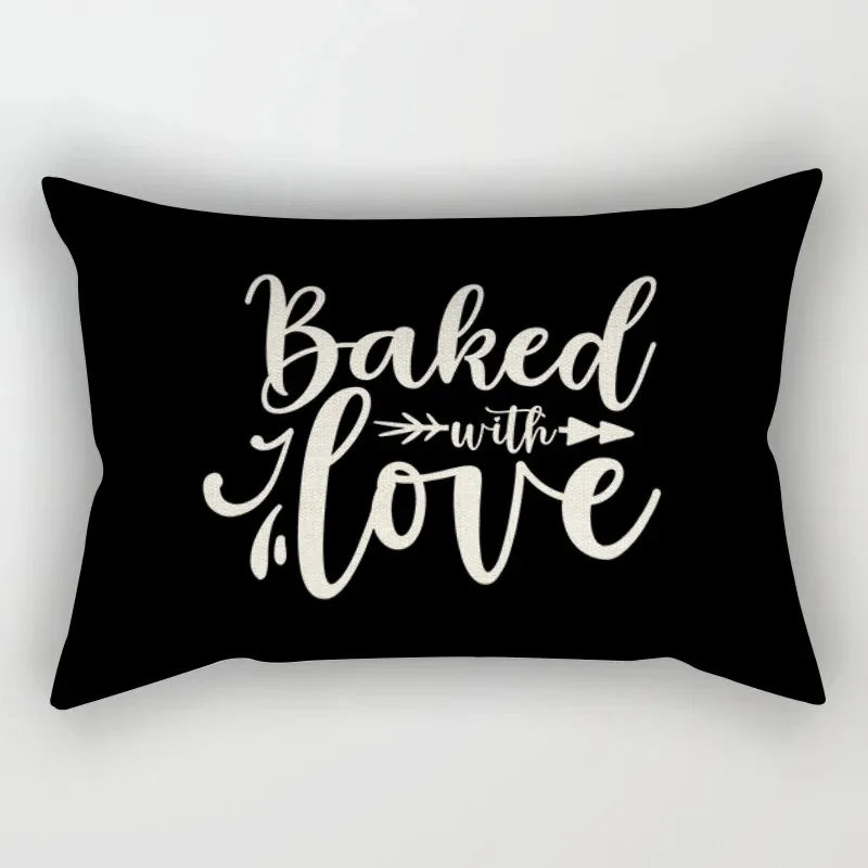 Geometric Black Pillowcase Living Room Sofa Cushion Cover Pillowcase Waist Home Decoration