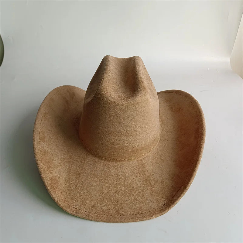 Western Vegan suede hat cowboy hat jazz panama hat unisex women's hat wide brim cowboy hat women's hat cowboy hat