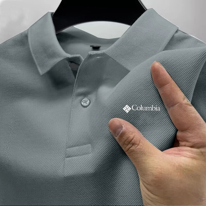 Summer must-have men's golf polo shirt, high availability solid color men's fashionable casual buttons