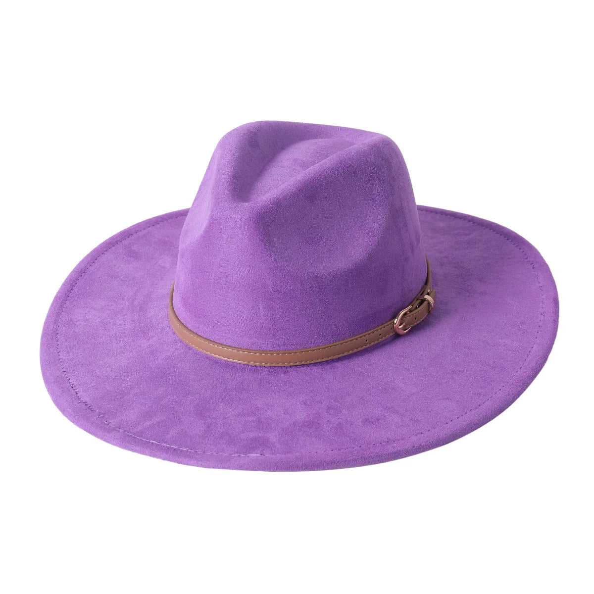 Vegan suede hat belt accessories heart-shaped wide-brimmed fedora hat for men and women felt jazz hat classic chapeau femme