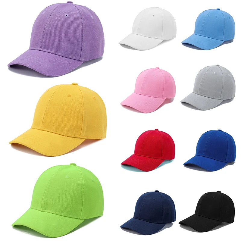 Students Kids Baseball Cap Summer Children Peaked Caps Travel Sun Hat Solid Color Boy Girl Snapback Hat Hip-Hop Hat Dropshipping