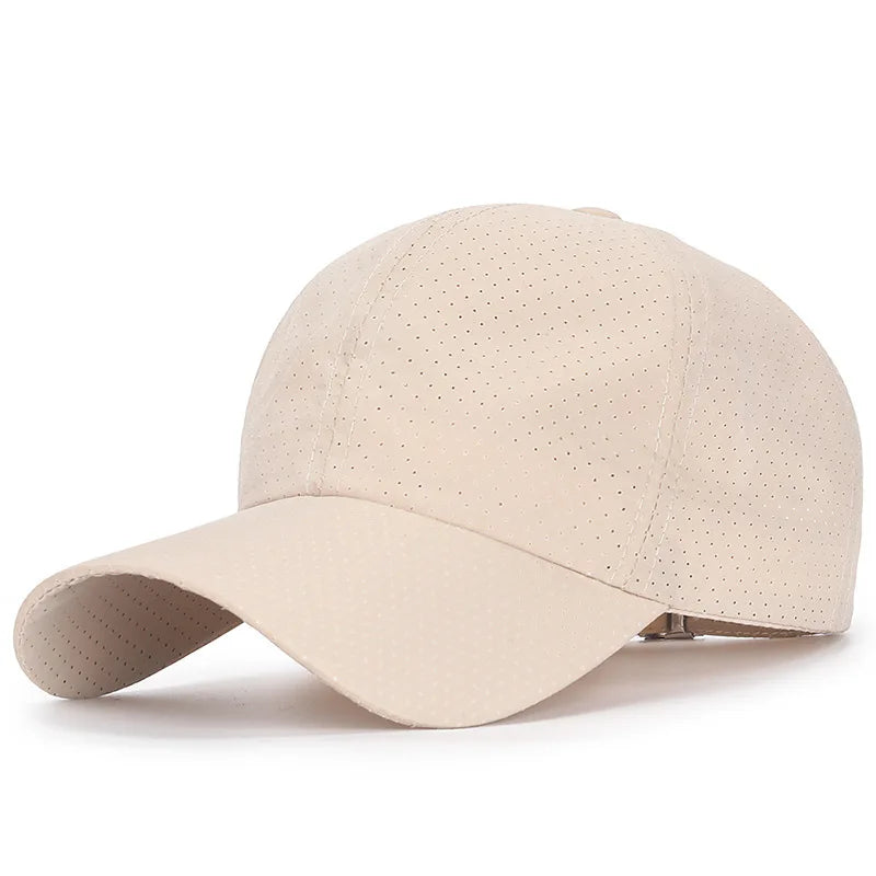 Wholesale Men Women Summer Baseball Cap Quick Drying Hats Unisex Breathable Sport Pure Color Snapback Hat Bone Baseball Hat