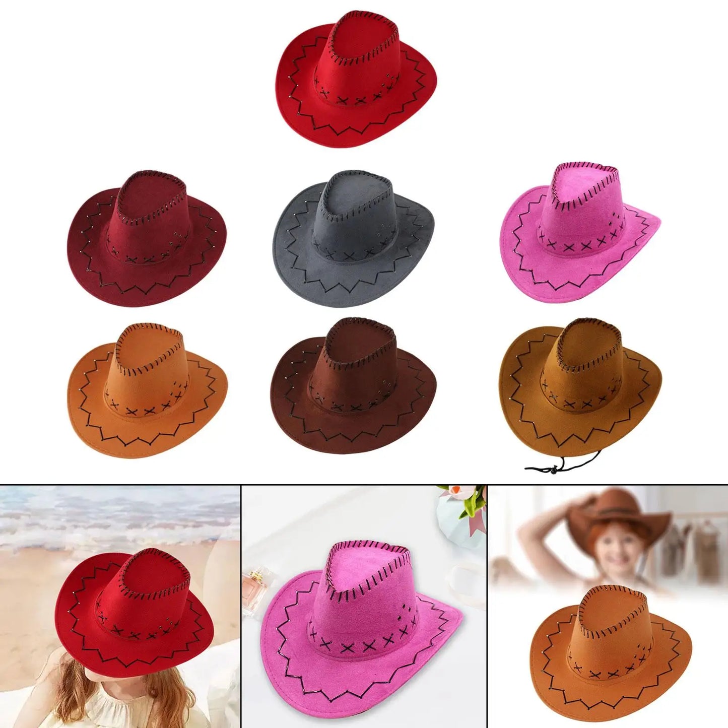Cowboy Hat for Boys Kids Casual Sunshade Photo Props Summer Wide Brim Sunscreen Hat Sun Hat for Girls Boys Rodeo Festival Hiking