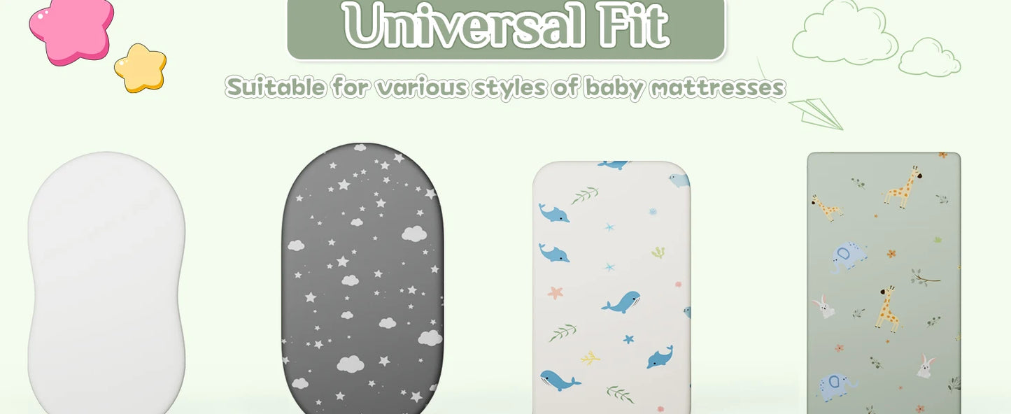 Baby Cot Bed Sheets, 1 Pack Moses Basket Sheet Fitted For Ultra Soft Cotton Baby Crib Sheets For Bassinet, Cot, Moses Basket