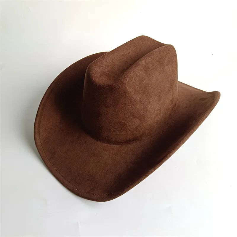 Western Vegan suede hat cowboy hat jazz panama hat unisex women's hat wide brim cowboy hat women's hat cowboy hat