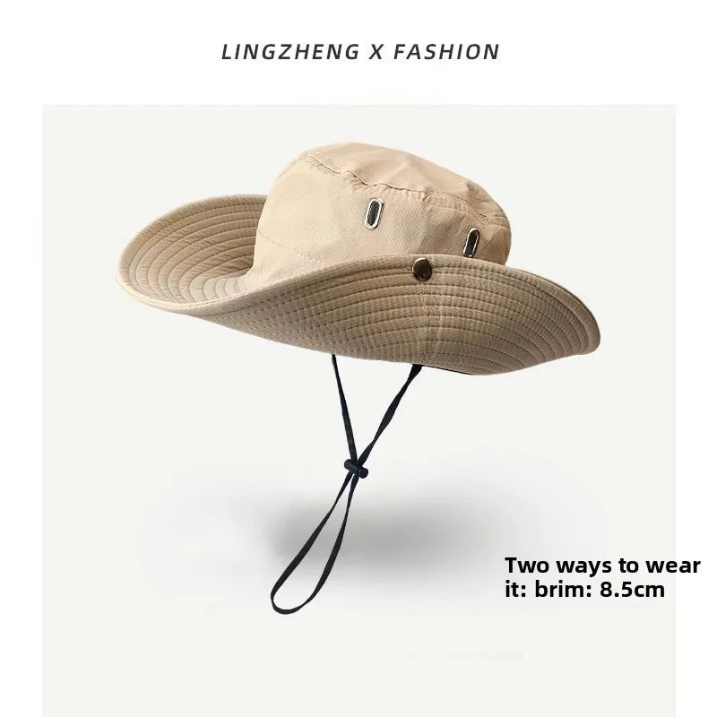 Women Beach Fishing Unisex Bonnet Cap Breathable Round-Rimmed Jungle Mens Portable Outdoor Sun Hat for Women UV Protection