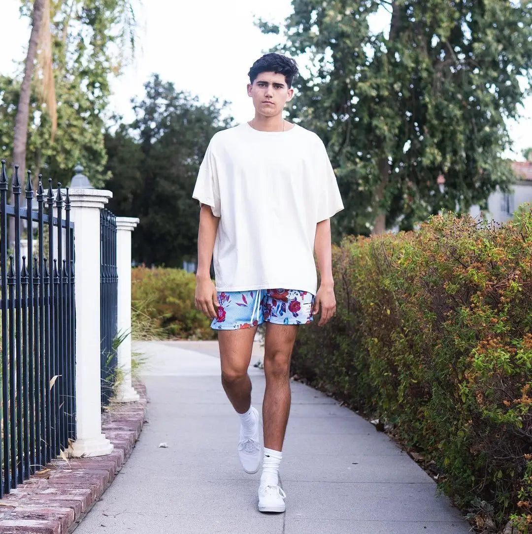RYOKO RAIN New summer men's shorts men and women's fashion beach seaside casual shorts mesh sports quick-drying quarter pants