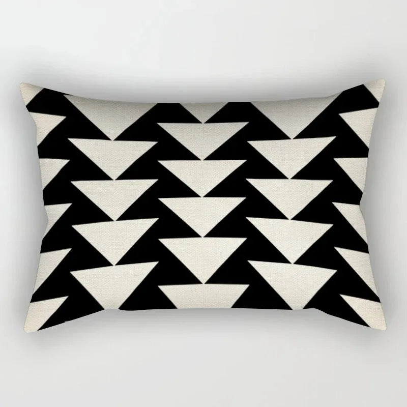 Geometric Black Pillowcase Living Room Sofa Cushion Cover Pillowcase Waist Home Decoration