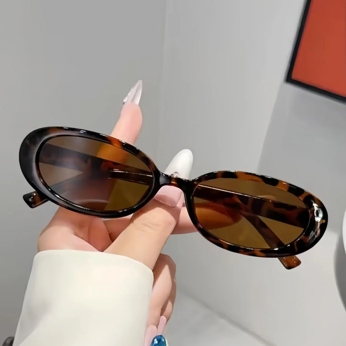4pcs European and American retro fashion unisex small oval frame sunglasses trendy and versatile summer sun shading, sun protect