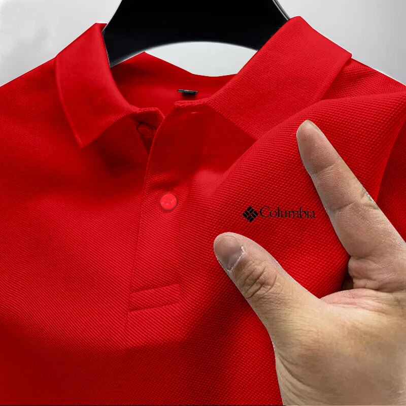 Summer must-have men's golf polo shirt, high availability solid color men's fashionable casual buttons
