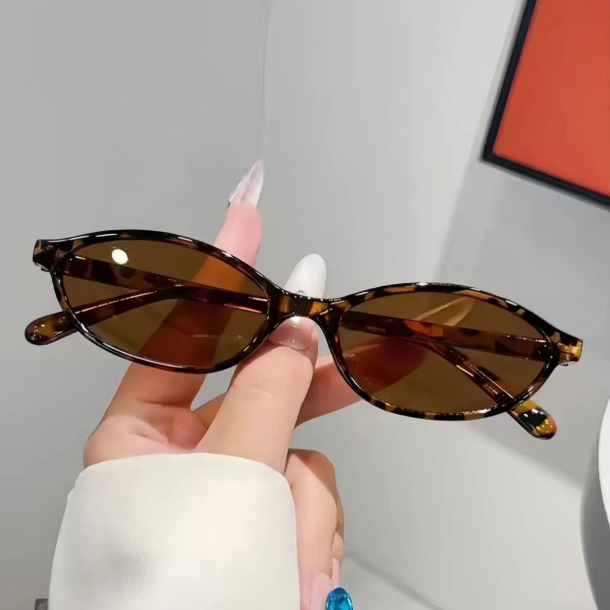 4pcs European and American retro fashion unisex small oval frame sunglasses trendy and versatile summer sun shading, sun protect