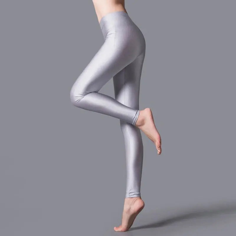 2024 New Satin Glossy Pants High Waist Sport Women Fitness Shiny Yoga Pants Tights Leggings High Elastic Glossy Leggings