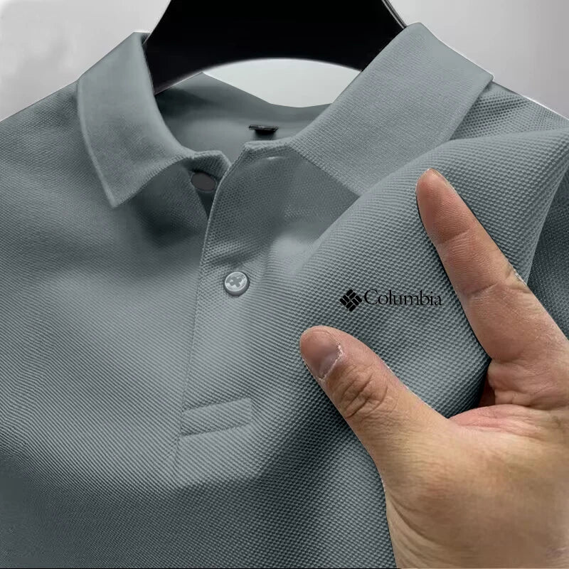 Summer must-have men's golf polo shirt, high availability solid color men's fashionable casual buttons