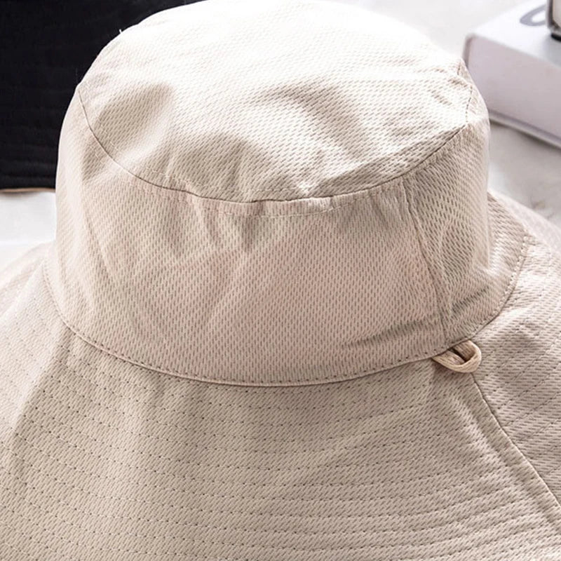Wide Brim Women Double-sided Wear Bucket Hat Outdoor Foldable Sun Visor Panama Hats Girls Beach Travel Portable Fisherman Cap