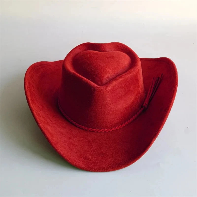 Western Vegan suede hat cowboy hat jazz panama hat unisex women's hat wide brim cowboy hat women's hat cowboy hat