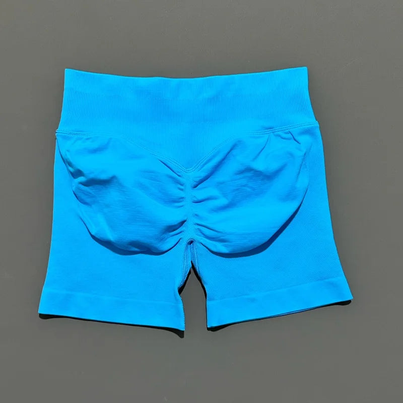 Women Fitness Workout Shorts Yoga High Waist Lift Butt Fitness Shorts Gym Running Sportswear Women Push Up Gym Leggings
