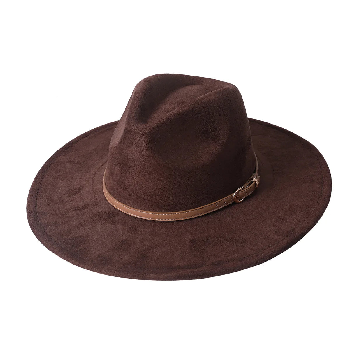 Vegan suede hat belt accessories heart-shaped wide-brimmed fedora hat for men and women felt jazz hat classic chapeau femme