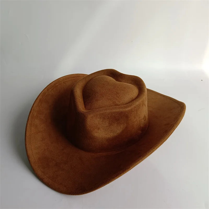 Western Vegan suede hat cowboy hat jazz panama hat unisex women's hat wide brim cowboy hat women's hat cowboy hat