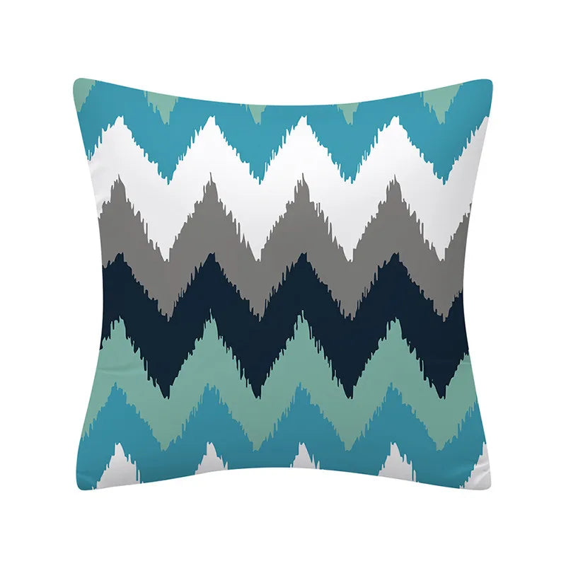 Geometry Cushion Cover 45x45 Polyester Pillowcase Decorative Sofa Cushions Pillowcover Home Decor Black Yellow Blue Pillow Cases