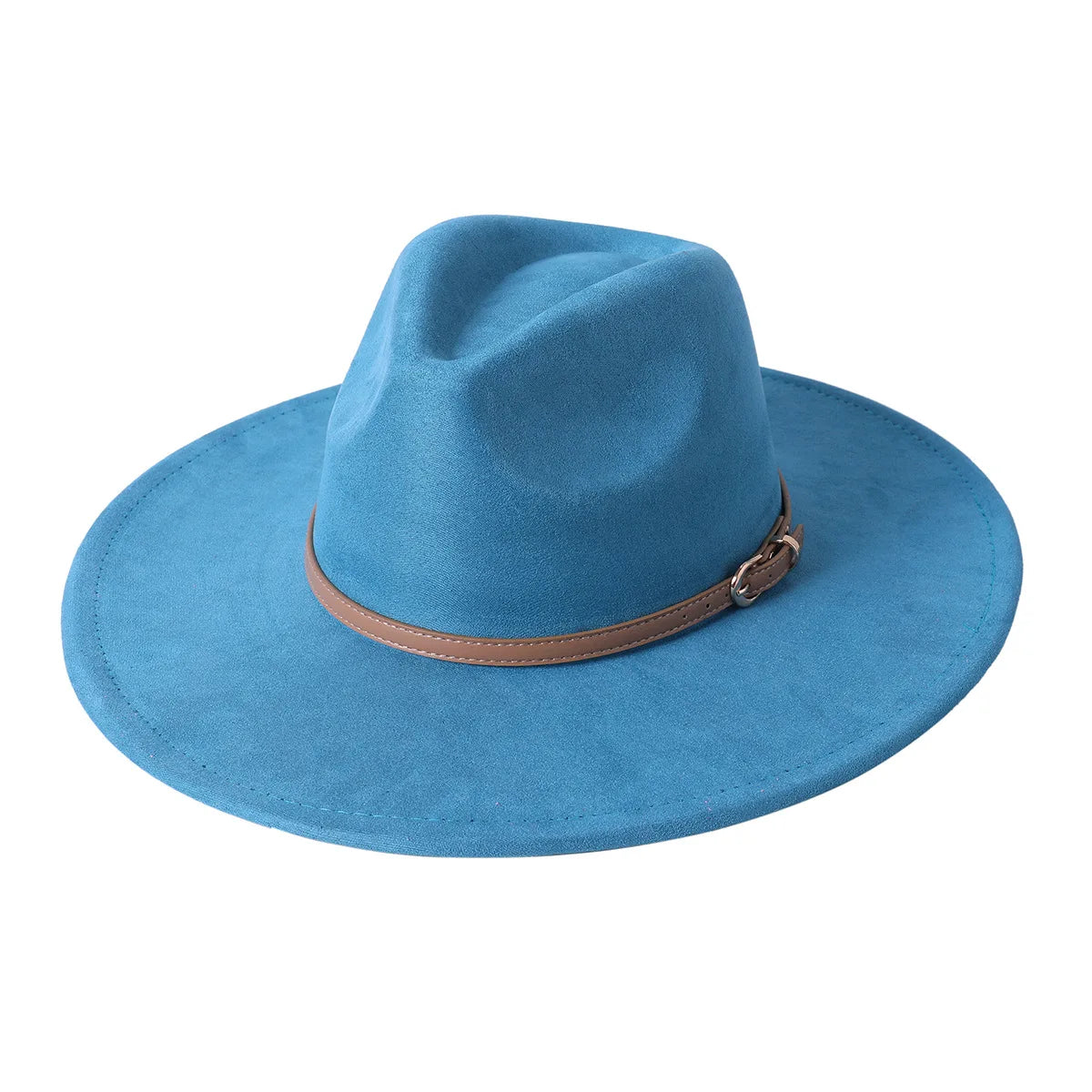 Vegan suede hat belt accessories heart-shaped wide-brimmed fedora hat for men and women felt jazz hat classic chapeau femme