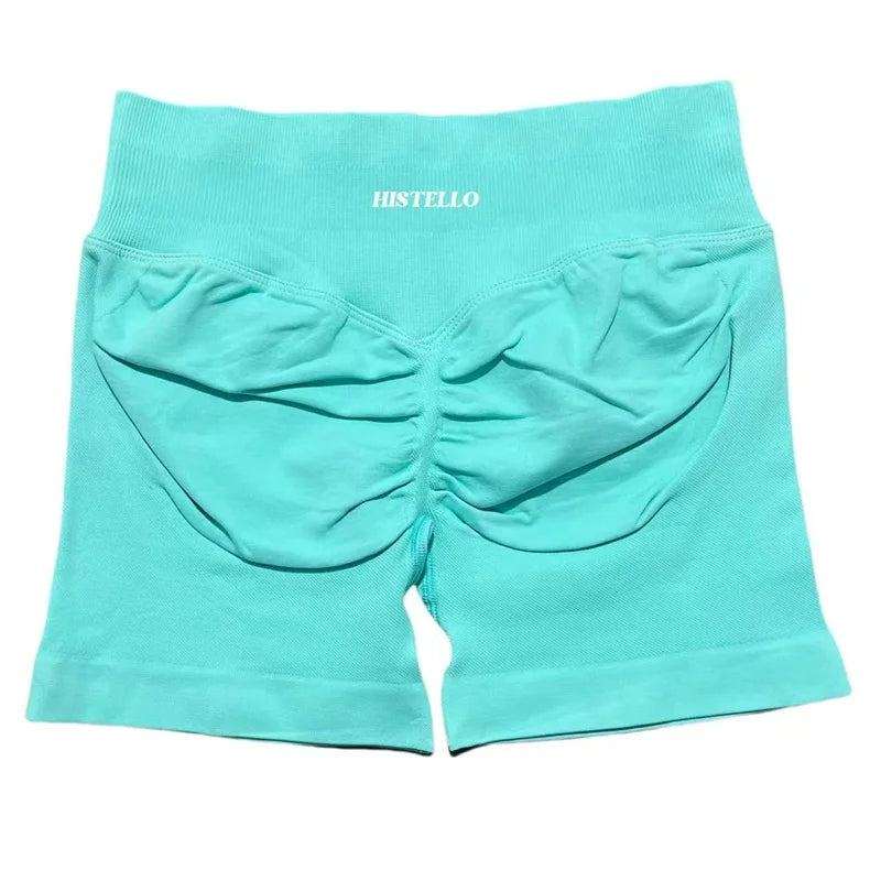 HISTELLO Sports Shorts Df Substitute High Waist Women Yoga Workout Short Seamless Leggings Stretch Fitness Running Gym Shorts