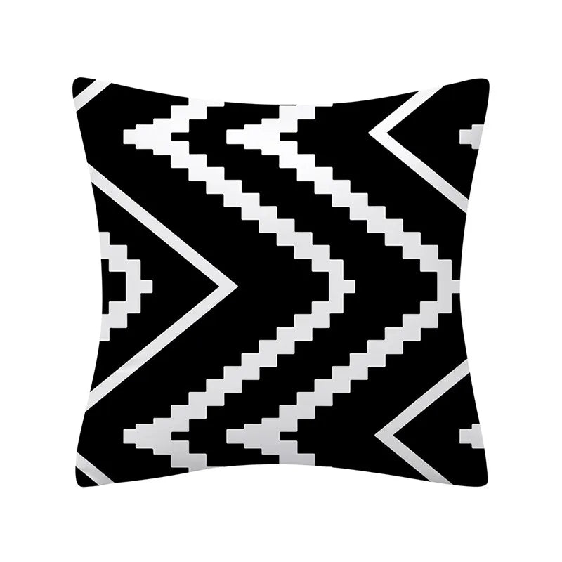 Geometry Cushion Cover 45x45 Polyester Pillowcase Decorative Sofa Cushions Pillowcover Home Decor Black Yellow Blue Pillow Cases