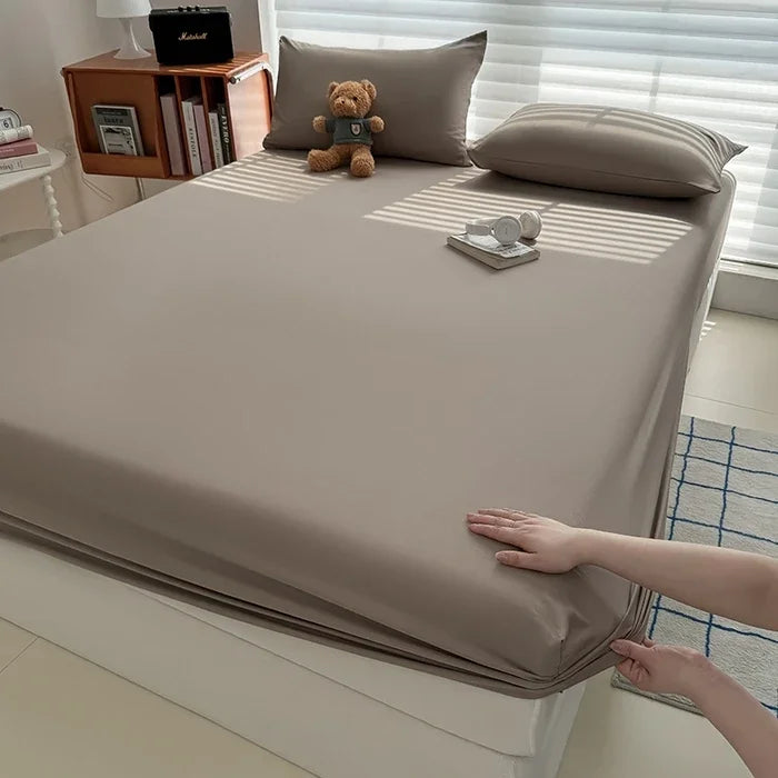 Washed Fitted Sheet with Elastic Bands Non Slip Adjustable Mattress Cover for Single Double King Queen Bed 90x200 150x200 180