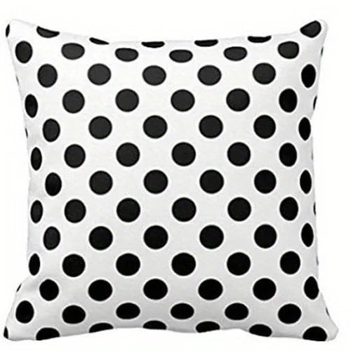 Home Decor Black & White Polka Dot Pattern Throw Pillow Pattern Cushion Cover Suitable for Sofa Bedroom Car Pillow Cover