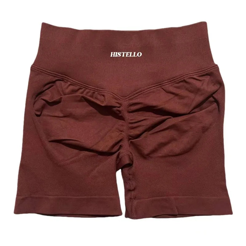 HISTELLO Sports Shorts Df Substitute High Waist Women Yoga Workout Short Seamless Leggings Stretch Fitness Running Gym Shorts