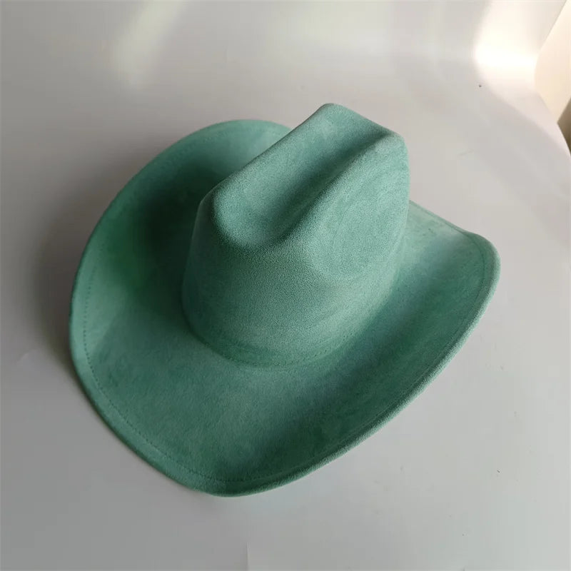 Western Vegan suede hat cowboy hat jazz panama hat unisex women's hat wide brim cowboy hat women's hat cowboy hat