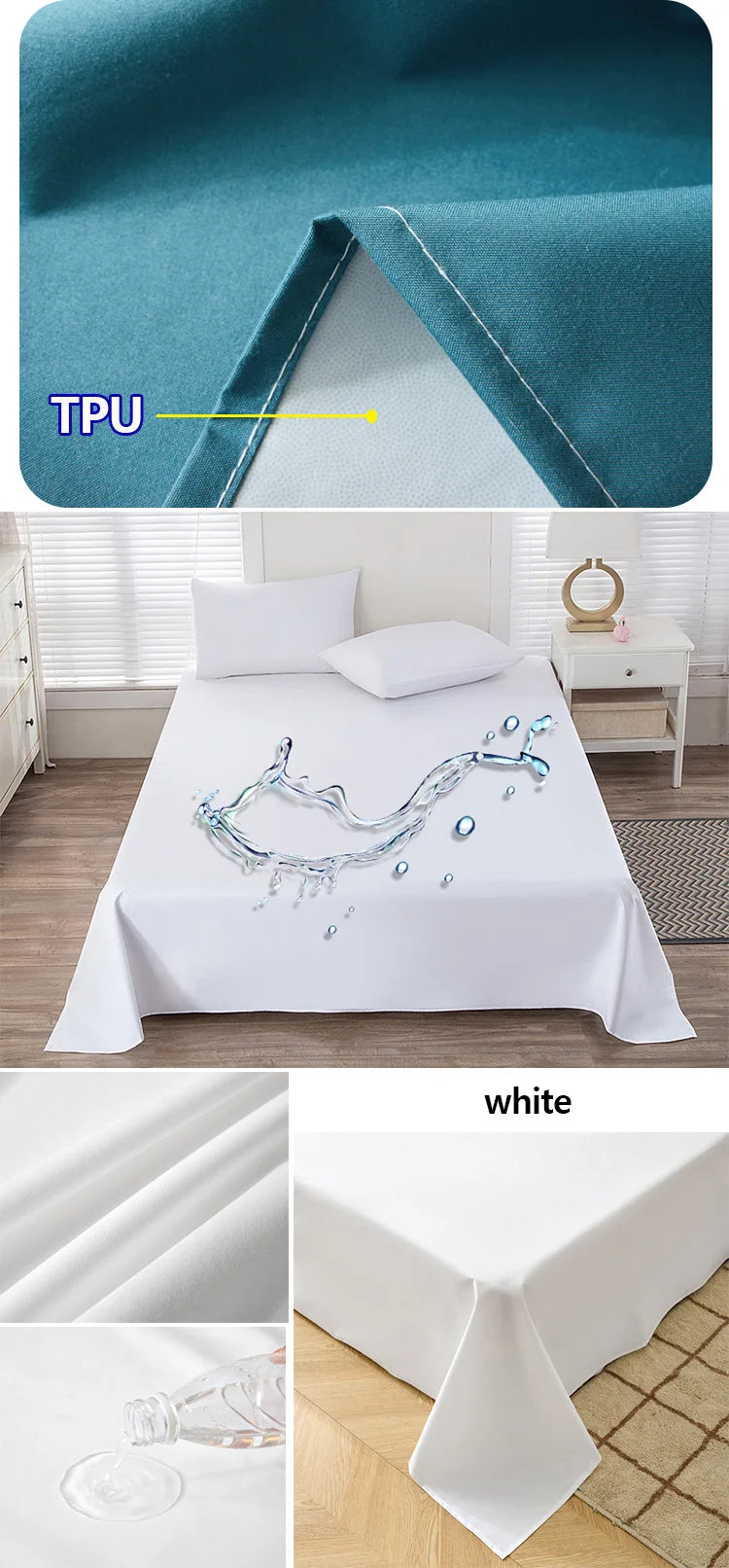 KDJEIKZ  Waterproof Matted Oversized Bed Sheet Incontinence Prevention Urinary Pad Bedspread Cover Dustproof Washable No Pillow