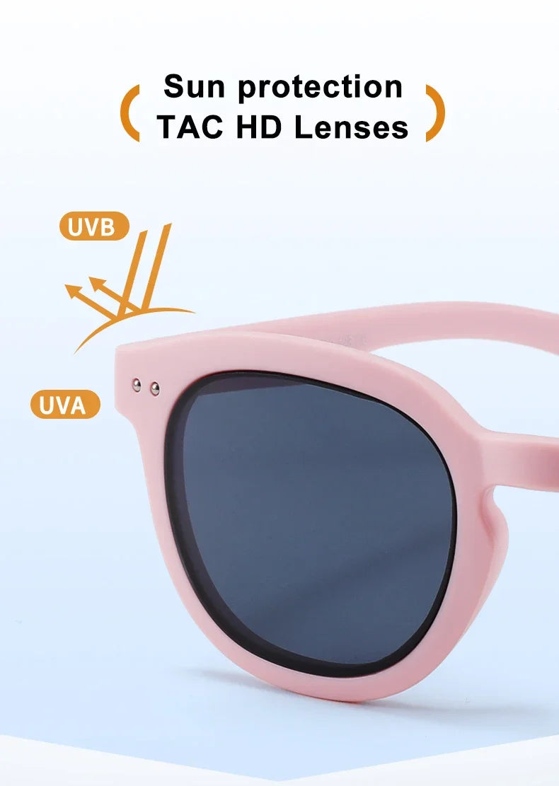 Polarized Kids Sunglasses Silicone Safety Boys Girls Sun Glasses Fashion Children Outdoors Goggle Shades Eyewear UV400 Age 3-12