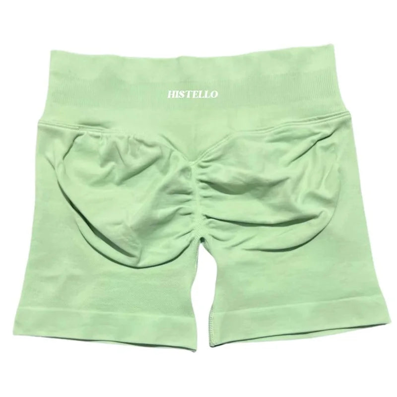 HISTELLO Sports Shorts Df Substitute High Waist Women Yoga Workout Short Seamless Leggings Stretch Fitness Running Gym Shorts