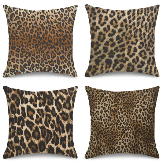 Home Decor Wild Leopard Print Cushion Covers for Home Pattern Cushion Cover Suitable for Sofa Bedroom Car Pillow Cover