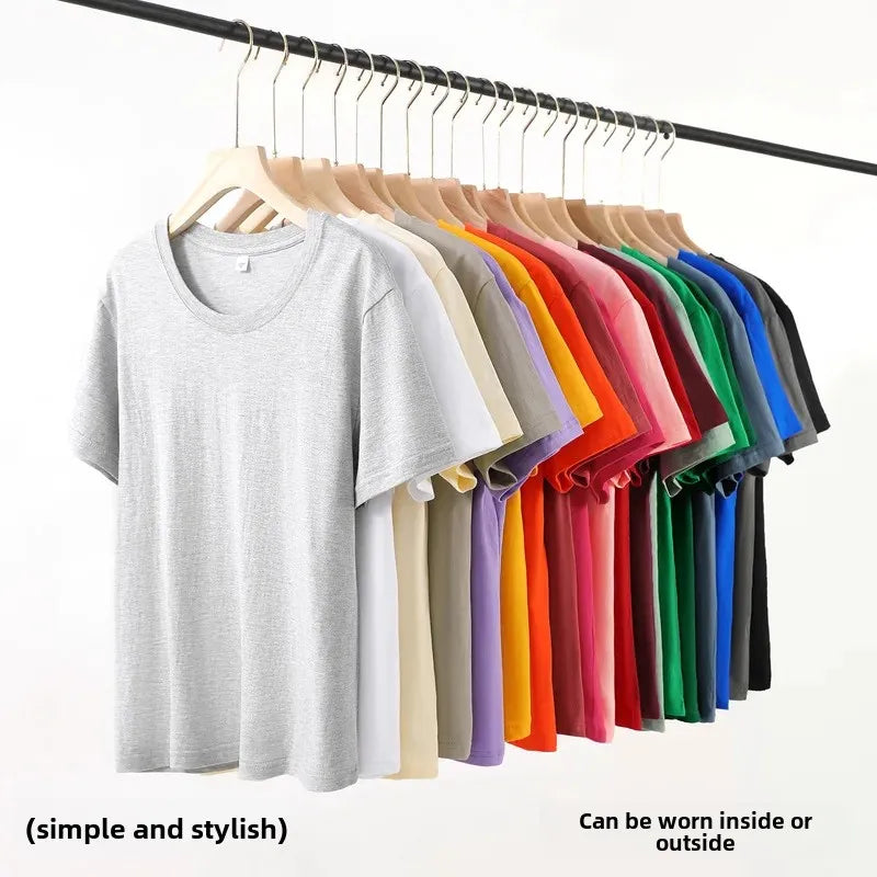 Classic Style Pure Cotton Short Sleeve T-Shirt 19 Colors Available 180 Grams Summer New Arrival Adult Short T-Shirt