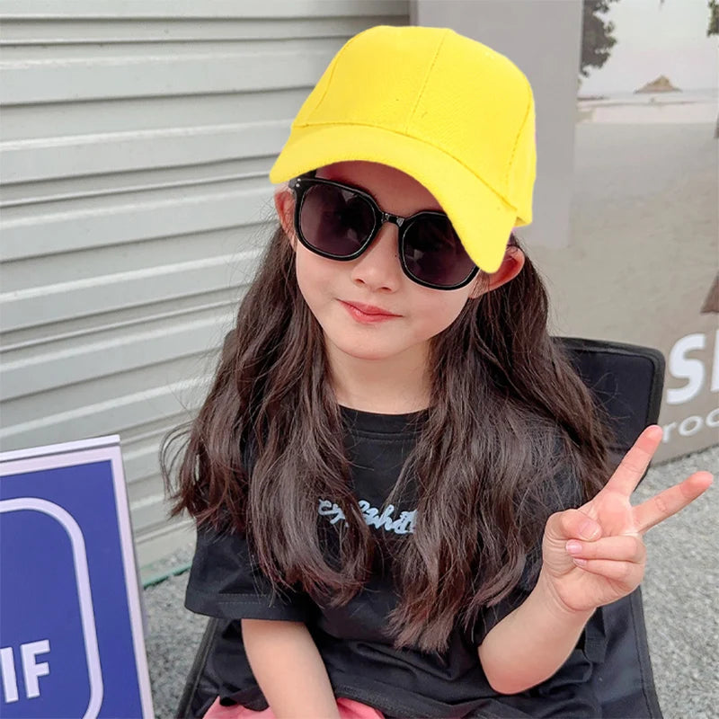 Students Kids Baseball Cap Summer Children Peaked Caps Travel Sun Hat Solid Color Boy Girl Snapback Hat Hip-Hop Hat Dropshipping