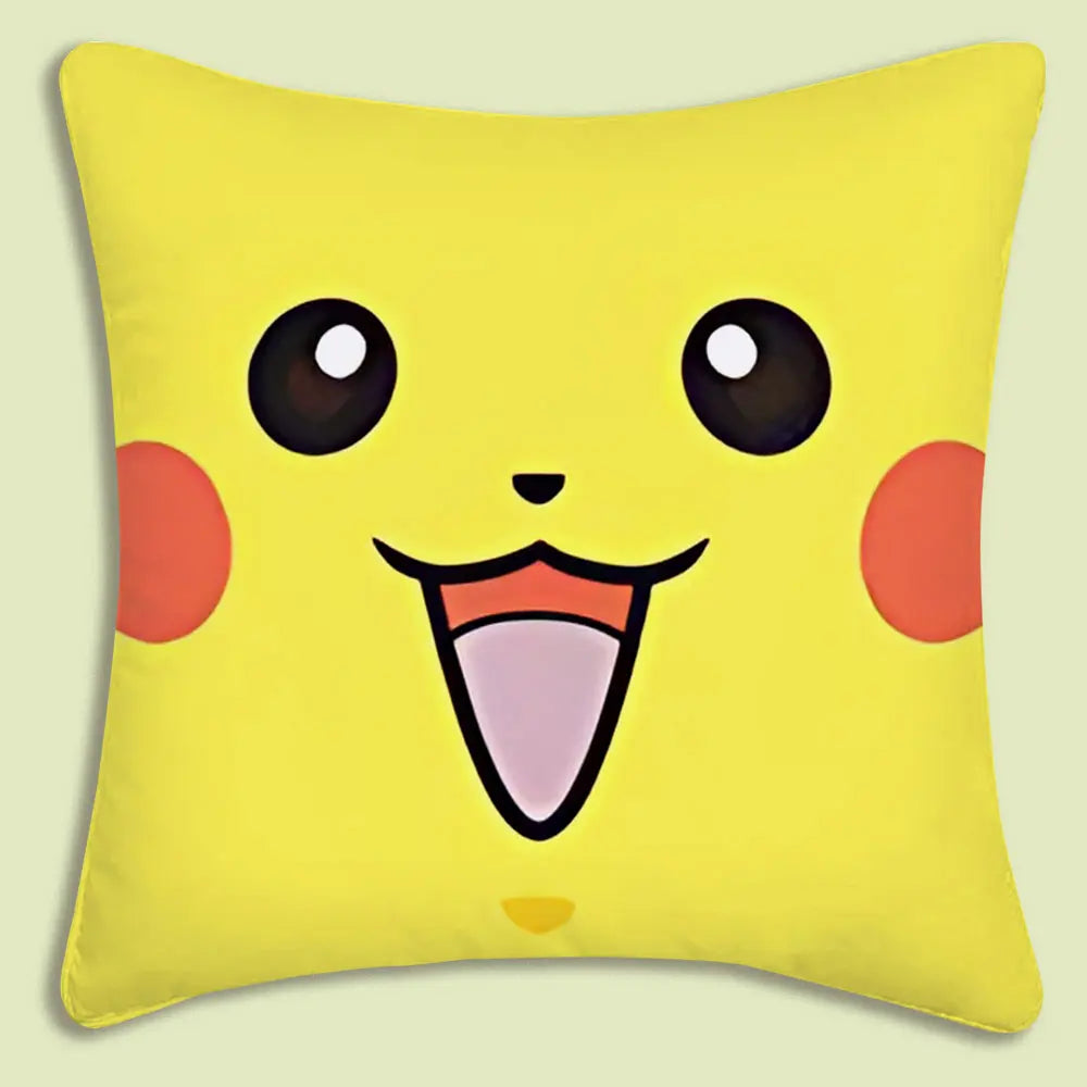 Anime P-Pokemon Pillow Covers Cartoon Sofa Decorative Home Double-sided Printing Short Plush Cute Cushion Cover