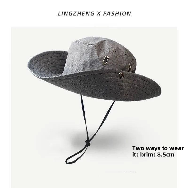Women Beach Fishing Unisex Bonnet Cap Breathable Round-Rimmed Jungle Mens Portable Outdoor Sun Hat for Women UV Protection