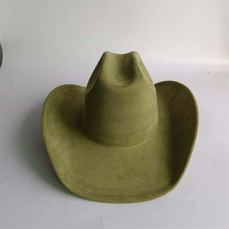 Western Vegan suede hat cowboy hat jazz panama hat unisex women's hat wide brim cowboy hat women's hat cowboy hat