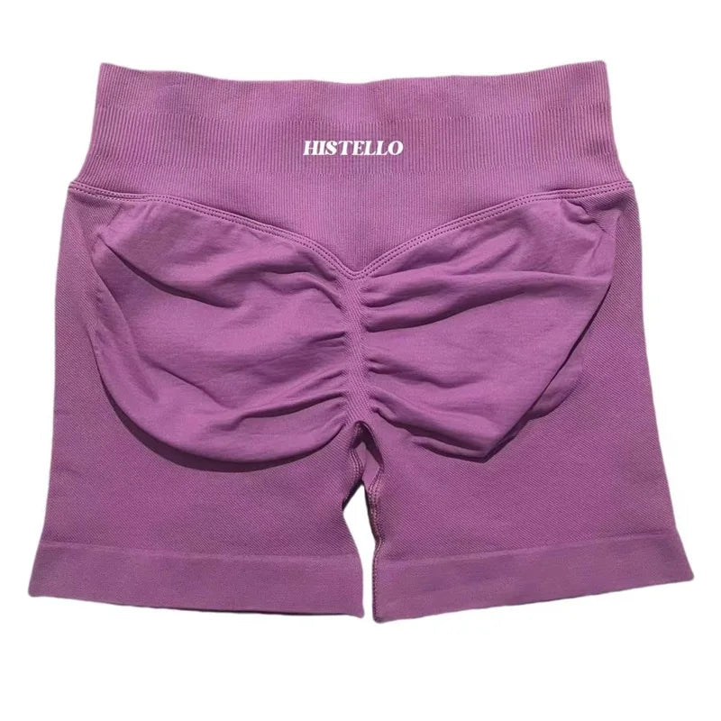 HISTELLO Sports Shorts Df Substitute High Waist Women Yoga Workout Short Seamless Leggings Stretch Fitness Running Gym Shorts