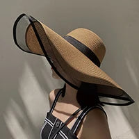 Women Hat Foldable Summer Straw Hat For Beach Travel Visors Female Face Protection UV Cut Bucket Cap Girl Sun Panama Wholesale
