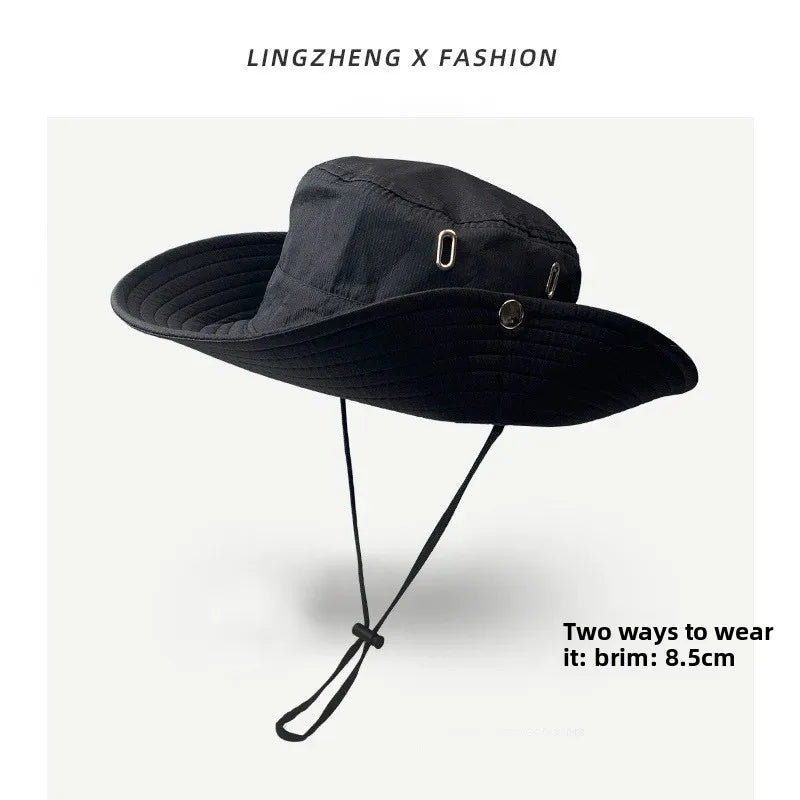 Women Beach Fishing Unisex Bonnet Cap Breathable Round-Rimmed Jungle Mens Portable Outdoor Sun Hat for Women UV Protection