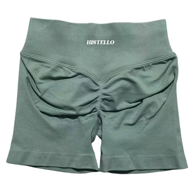 HISTELLO Sports Shorts Df Substitute High Waist Women Yoga Workout Short Seamless Leggings Stretch Fitness Running Gym Shorts