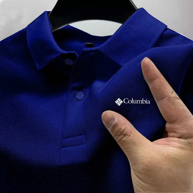Summer must-have men's golf polo shirt, high availability solid color men's fashionable casual buttons