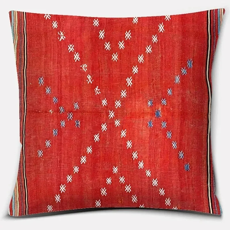 Antique Red and Blue Series Home Office Decorative Pillow Bedroom Pillow Gift Sofa Car Cushion Cover