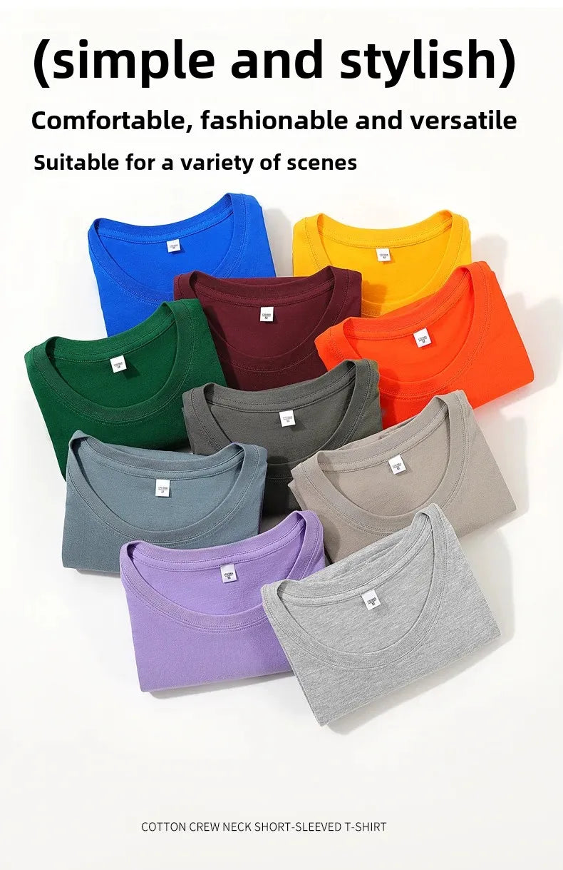 Classic Style Pure Cotton Short Sleeve T-Shirt 19 Colors Available 180 Grams Summer New Arrival Adult Short T-Shirt