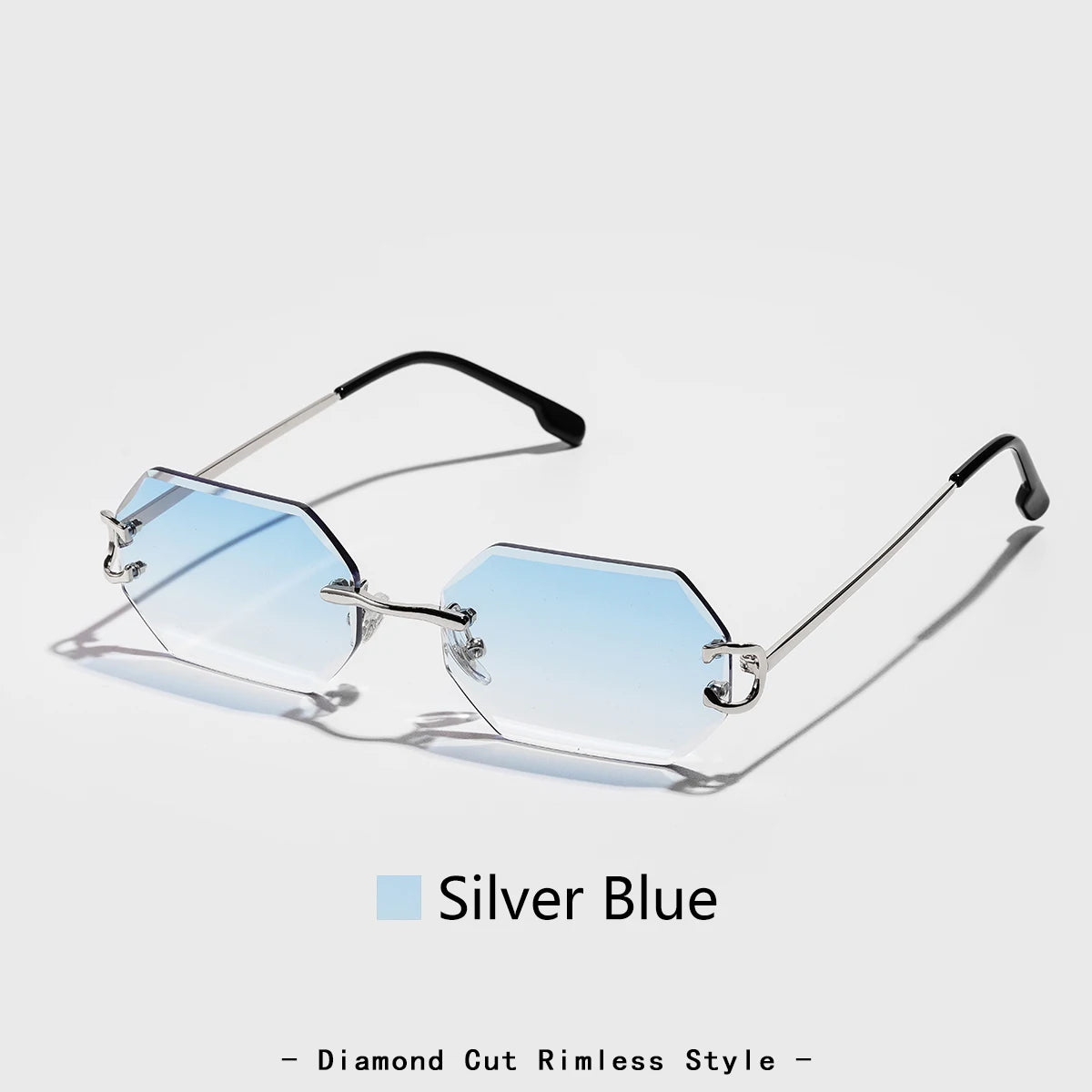 Ruiao 2026 new rimless luxury Sunglasses diamond cut sun shades for man and women designer brand glasses UV400 frameless eyewear